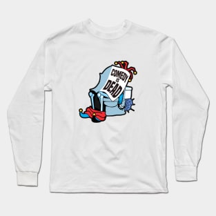 Comedy is Dead- Cartoon of A Jester on the Toilet 1.0 Long Sleeve T-Shirt